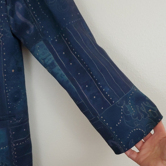 Worthington Artsy Blues & Greens Blazer Jacket 12 - Picture 4 of 10